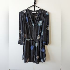 Aritizia Babaton Silk Bennett Dress in Black/ Indigo Size XS